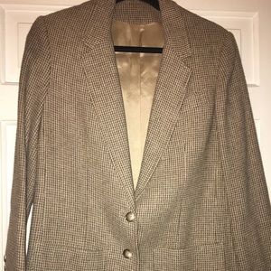 Casual Corner Brown Houndstooth Blazer